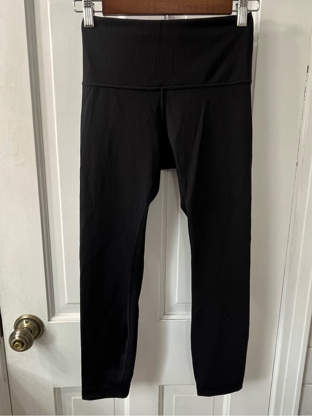 lululemon athletica Black Ribbed High-Waist Cropped Leggings